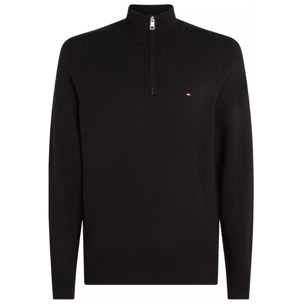 Tommy Hilfiger Wool Zip Mock Sweater Zwart