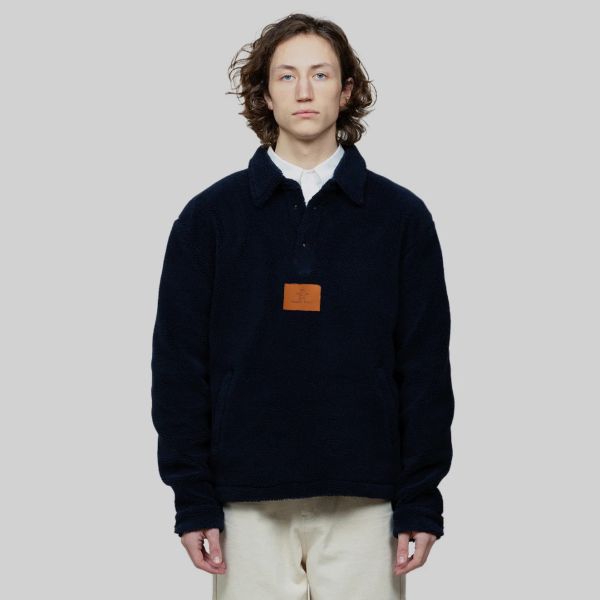 Bram's Fruit Fleece Pullover Polo Navy