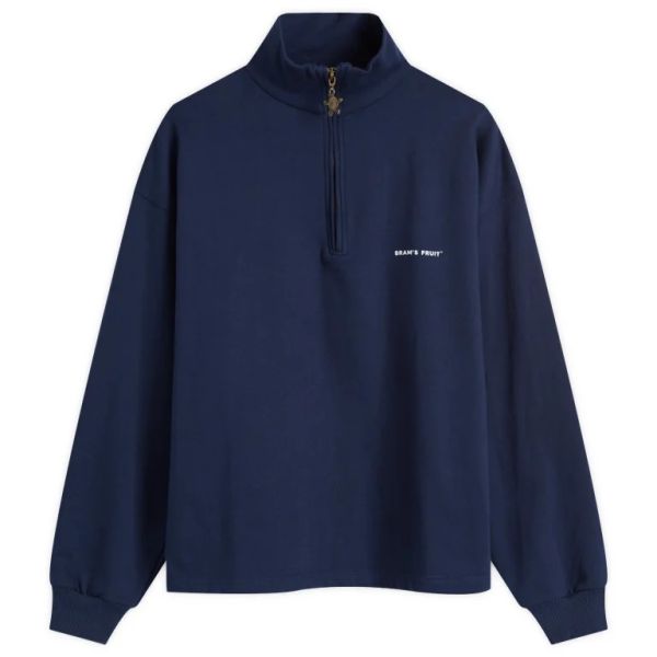 Bram's Fruit Lemon Buckle Quarter Zip Sweater Navy