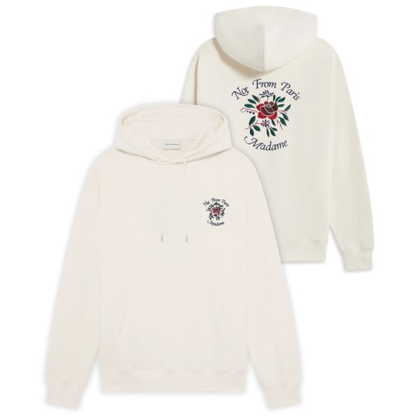 Drôle De Monsieur Slogan Fleurs Hoodie Off White