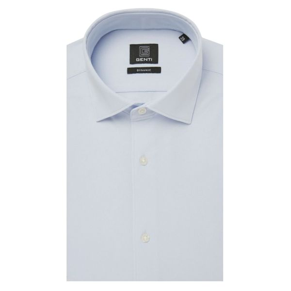 Genti Fresno Skin Fit Overhemd Licht Blauw