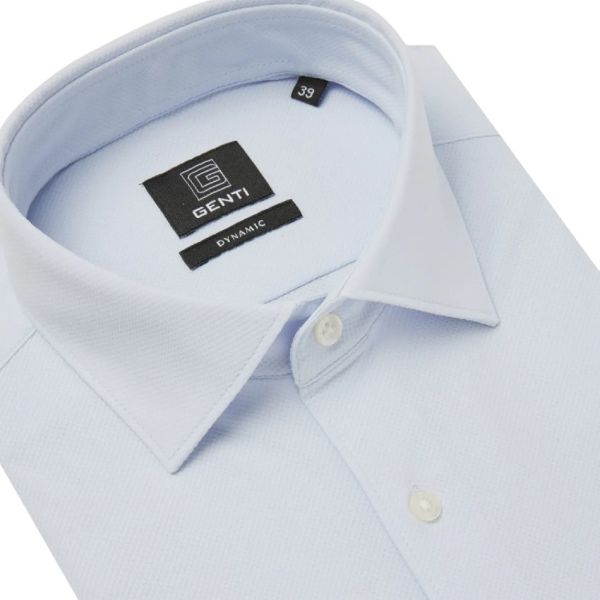 Genti Fresno Skin Fit Overhemd Licht Blauw