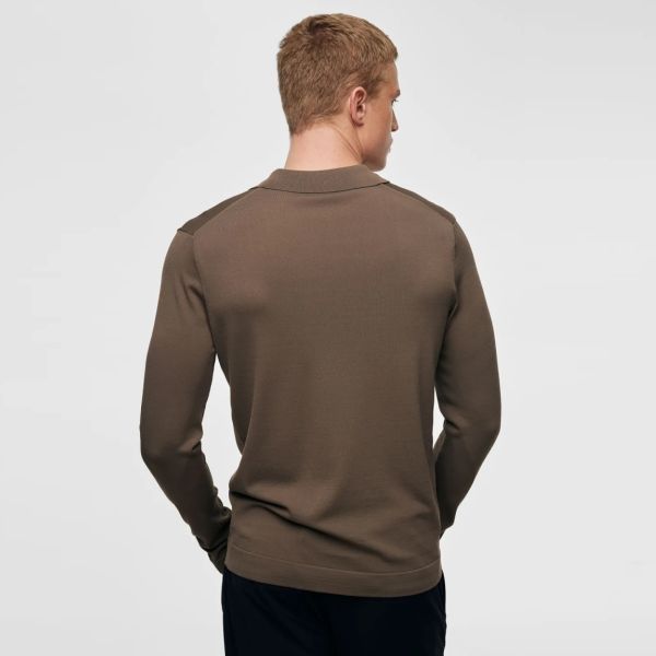 Genti No Buttons Longsleeve Polo Bruin