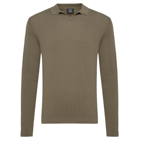 Genti No Buttons Longsleeve Polo Bruin
