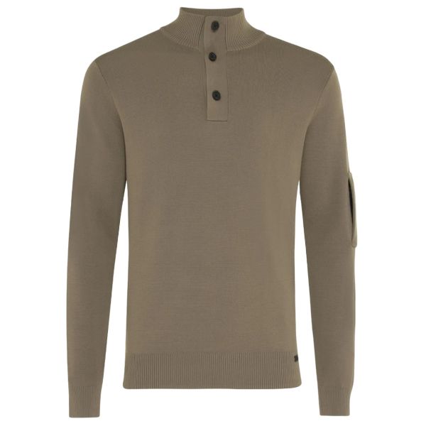 Genti Turtle 3 Buttons Sweater Bruin
