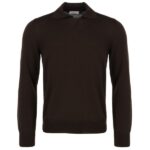 Gran Sasso Tennis Longsleeve Polo Donker Bruin