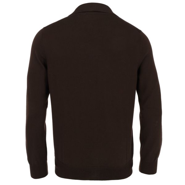 Gran Sasso Tennis Longsleeve Polo Donker Bruin