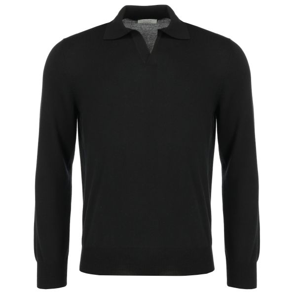 Gran Sasso Tennis Longsleeve Polo Zwart