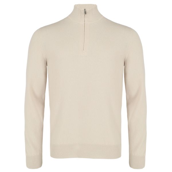 Gran Sasso Zip Mock Sweater Beige