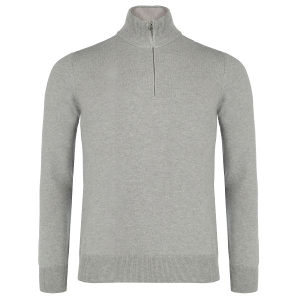 Gran Sasso Zip Mock Sweater Grijs