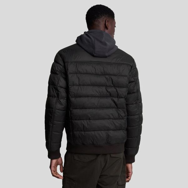Lyle & Scott Funnel Wadded Jas Zwart