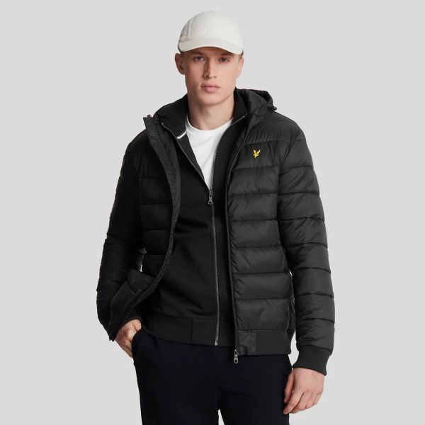 Lyle & Scott Wadded Jas Zwart
