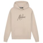 Malelions Striped Signature Hoodie Beige