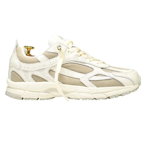 Mercer Amsterdam The Re-Run Washed Canvas Sneaker Wit/Beige