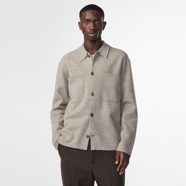NN.07 Jonas Knit Overshirt Beige