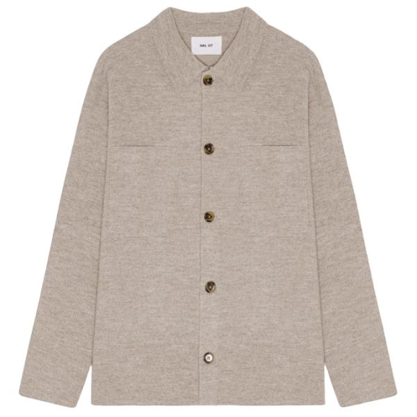 NN.07 Jonas Knit Overshirt Beige