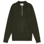 NN.07 Sergio Zip Longsleeve Polo Donker Groen