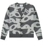 Olaf Wavy Drift Knitted Cardigan Grijs