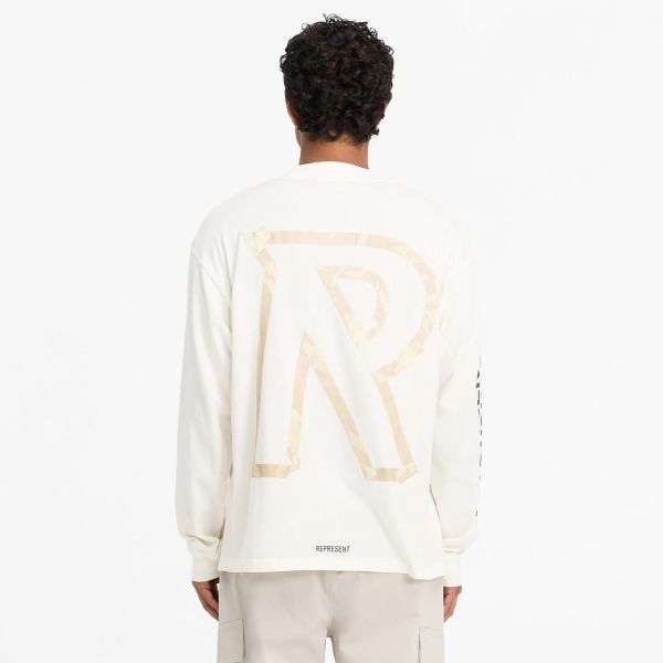 Represent Masking Tape Initial Longsleeve T-shirt Wit