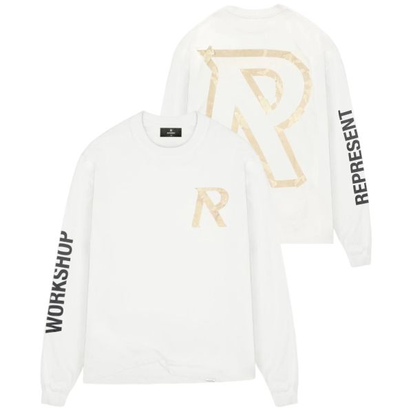 Represent Masking Tape Initial Longsleeve T-shirt Wit