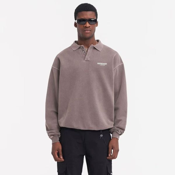 Represent Owners Club Longsleeve Polo Sweater Bruin