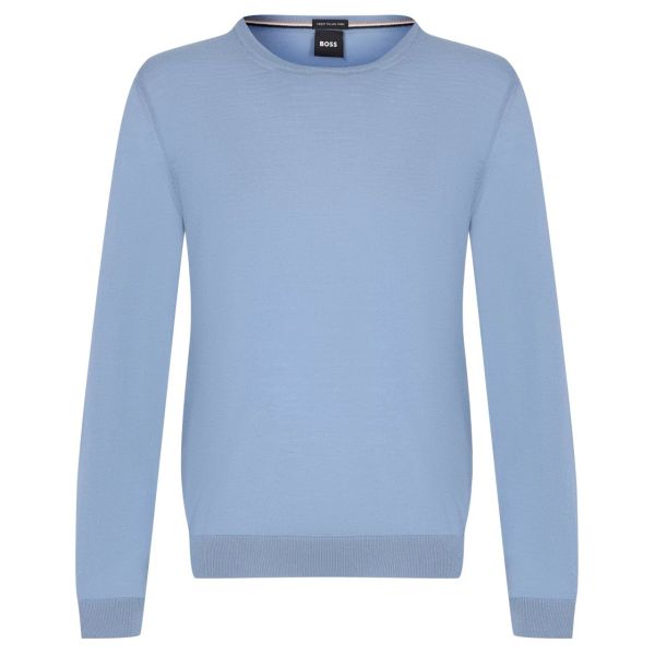 Boss Leno Knit Sweater Licht Blauw