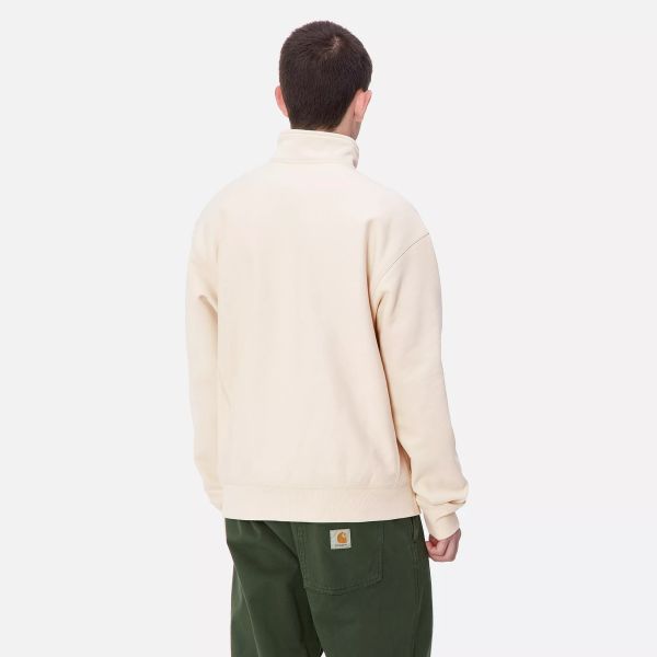 Carhartt Half Zip American Script Sweater Off White