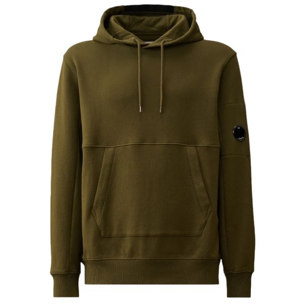 CP Company Diagonal Raised Fleece Lens Hoodie Donker Groen