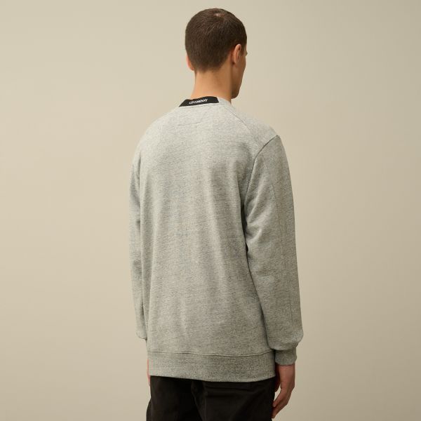CP Company Diagonal Raised Fleece Lens Sweater Grijs