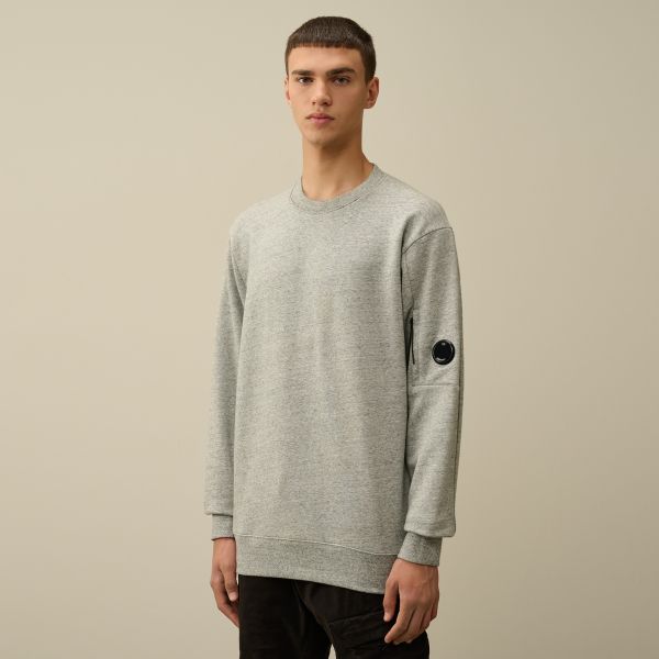 CP Company Diagonal Raised Fleece Lens Sweater Grijs