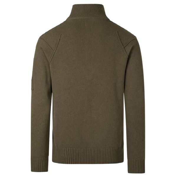 CP Company Lambswool GRS Half Zipped Knit Sweater Donker Groen