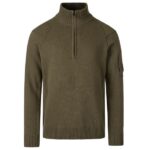 CP Company Lambswool GRS Half Zipped Knit Sweater Donker Groen