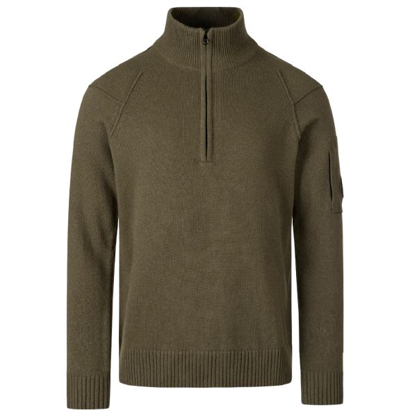 CP Company Lambswool GRS Half Zipped Knit Sweater Donker Groen