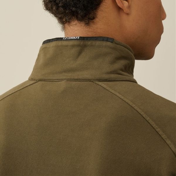 CP Company Light Fleece Half Zip Sweater Donker Groen