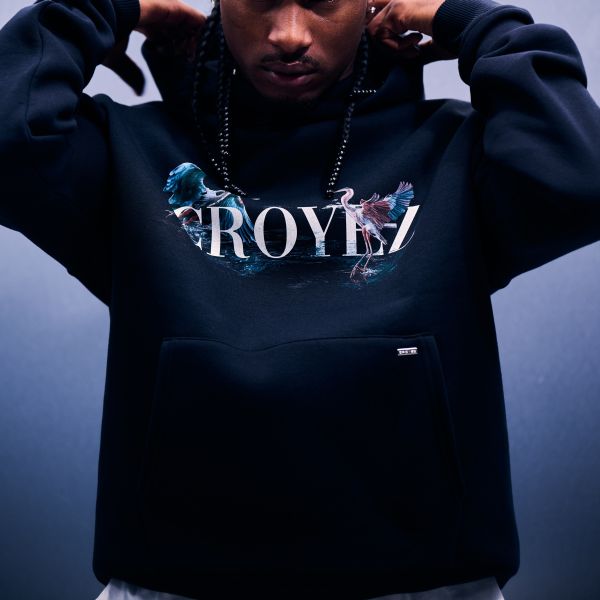 Croyez Blue Heron Hoodie Zwart