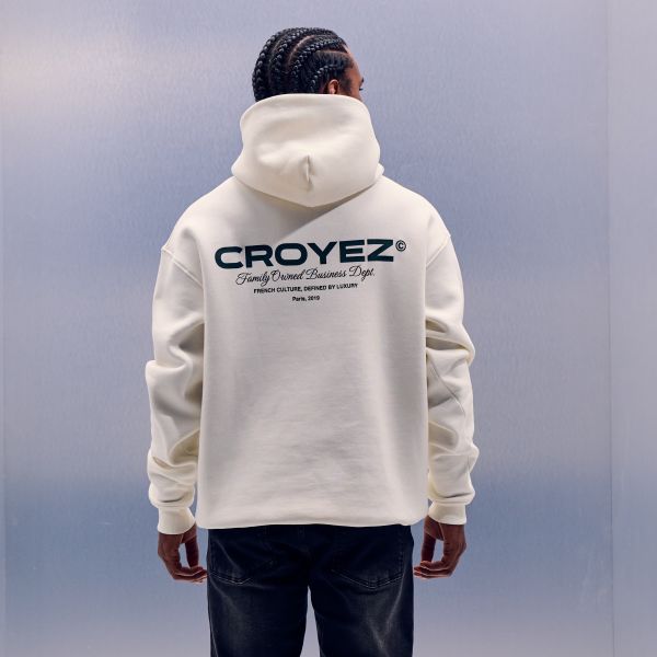 Croyez Family Owned Business Hoodie Off White