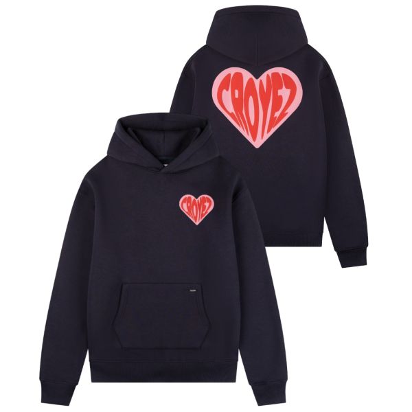 Croyez Puffed Heart Hoodie Navy