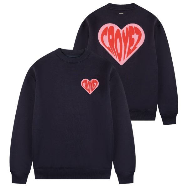 Croyez Puffed Heart Sweater Navy