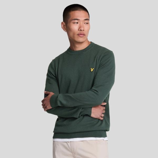Lyle & Scott Cotton Merino Sweater Donker Groen