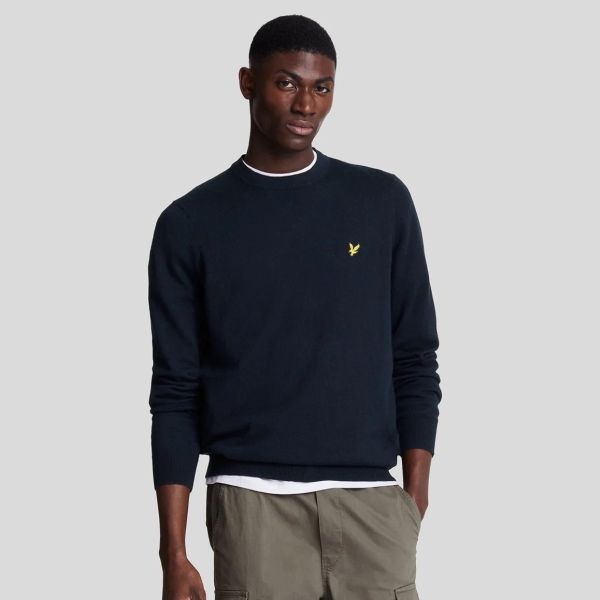 Lyle & Scott Cotton Merino Sweater Navy