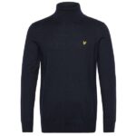 Lyle & Scott Cotton Merino Turtleneck Sweater Navy