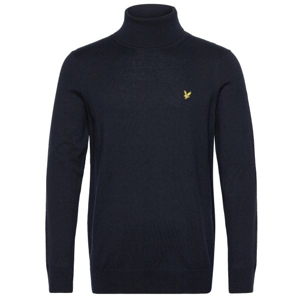 Lyle & Scott Cotton Merino Turtleneck Sweater Navy