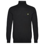 Lyle & Scott Cotton Merino Turtleneck Sweater Zwart