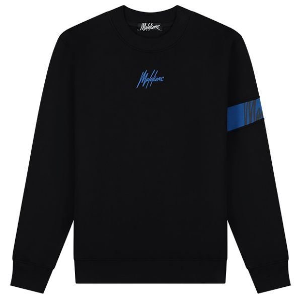 Malelions Captain Sweater 2.0 Zwart/Blauw