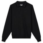Olaf Oversized Knitted Longsleeve Polo Zwart