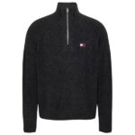 Tommy Jeans Quarter Zip Raglan Badge Sweater Zwart
