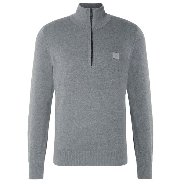 Boss Kanobix Zip Mock Sweater Grijs