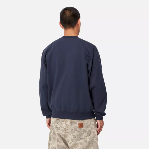 Carhartt WIP Logo Sweater Donker Blauw