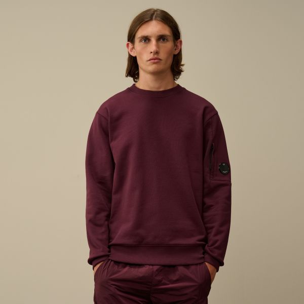 CP Company Diagonal Raised Fleece Lens Sweater Paars/Bordeaux