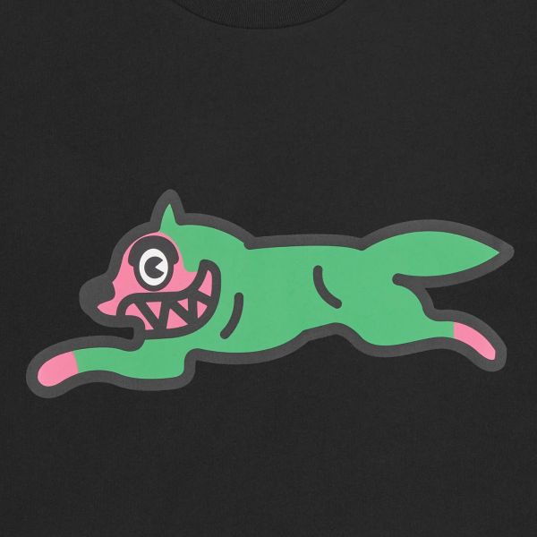 Icecream Running Dog T-shirt Zwart